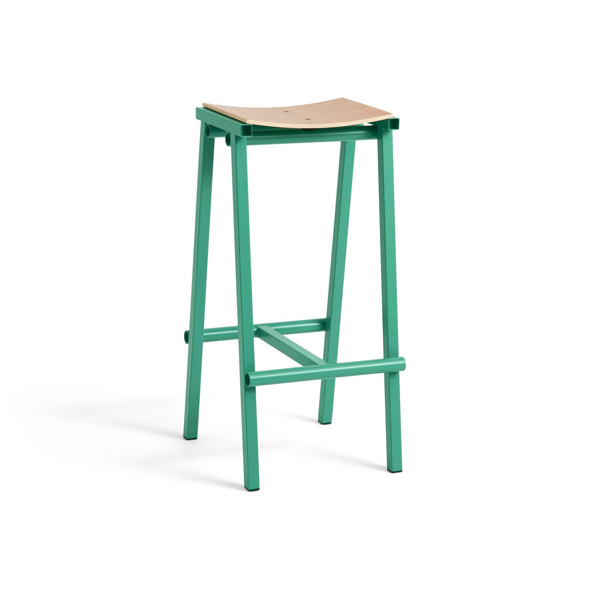 Hay Taburete 8 Barhocker – Eichenfurnier-Sitz und Stahlgestell