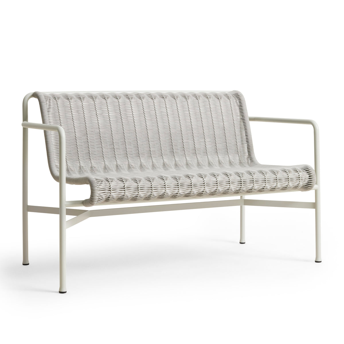 HAY Palissade Cord Dining Bench Outdoor-Bank mit Armlehnen