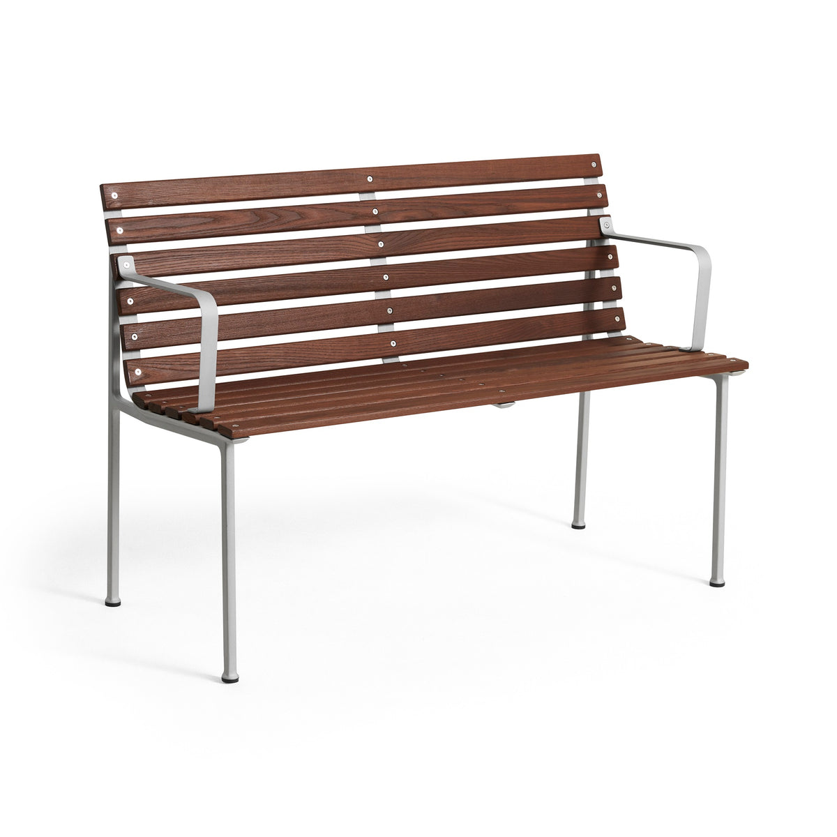 Moderne Lounge-Bank aus geölter Esche und Aluminium für den Außenbereich, ergonomisches Design, ideal für Garten oder Terrasse