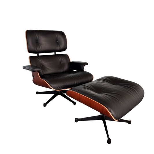 Vitra Eames Lounge Chair & Ottoman Sessel mit Hocker Leder/Palisander