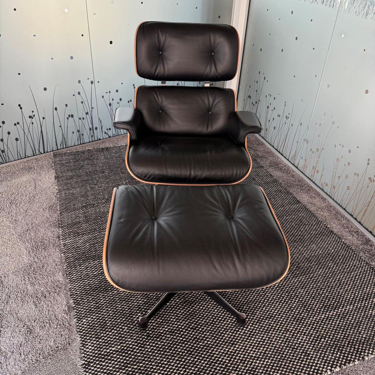 Vitra Eames Lounge Chair & Ottoman Sessel mit Hocker Leder/Palisander