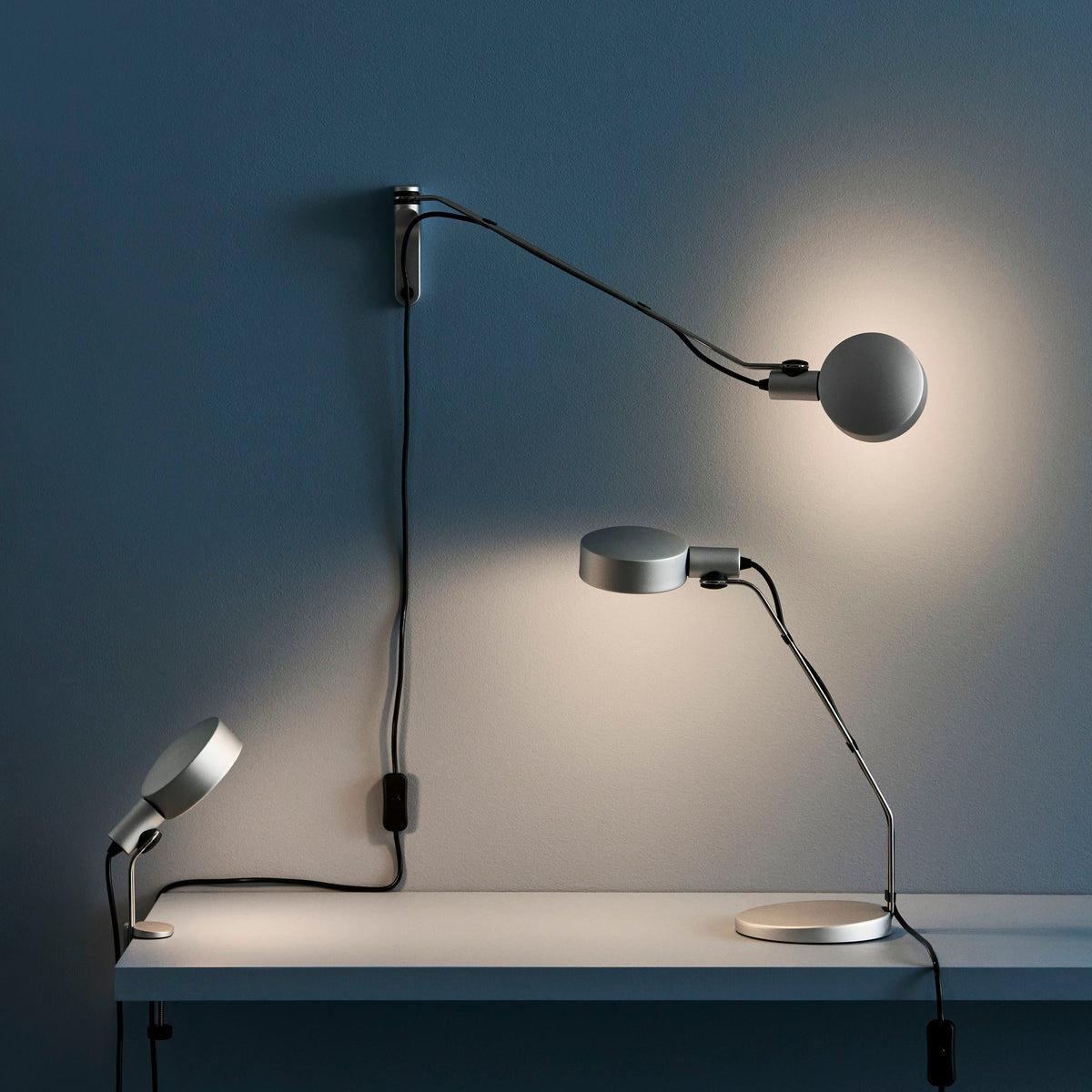 HAY Cupola Desk Lamp Schreibtischleuchte Aluminium silber klar elxoxiert