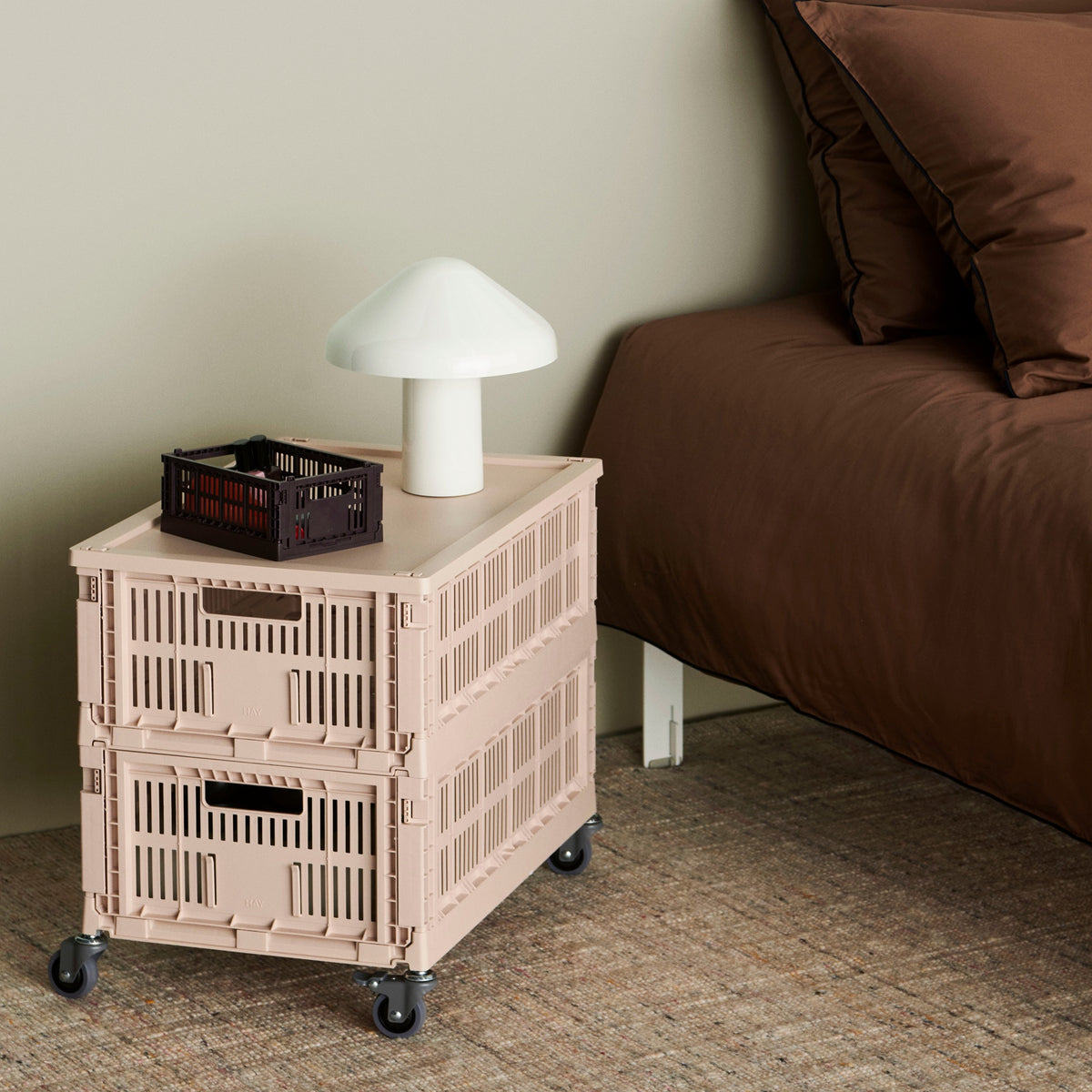 HAY Color Crate Wheels L large - Rollen (4er Set) gebremst für Klapp-Box