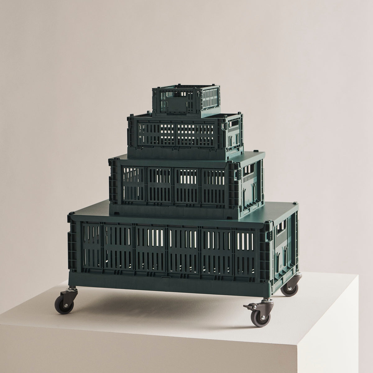 HAY Color Crate Wheels L large - Rollen (4er Set) gebremst für Klapp-Box