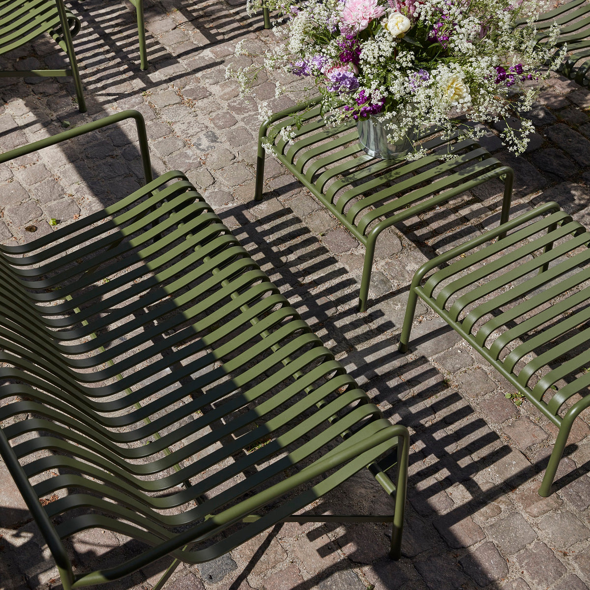 HAY Palissade Lounge Sofa Outdoor-Sitzbank mit Armlehnen