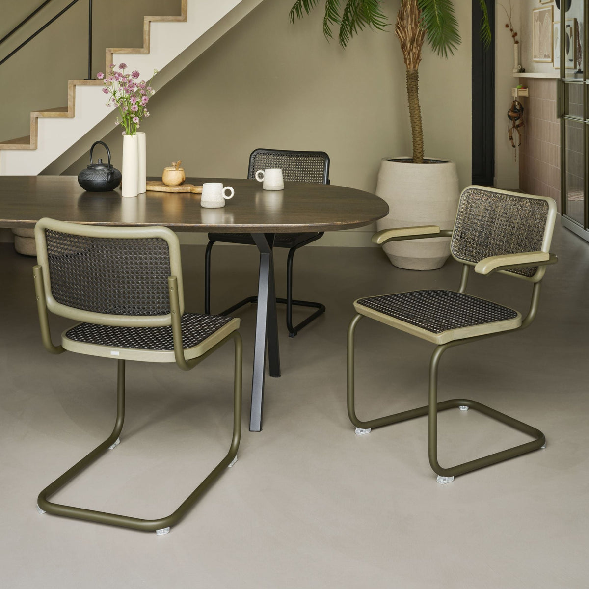 Thonet S 32 V & S 64 V Freischwinger Stuhl Edition Herkner DARK MELANGE