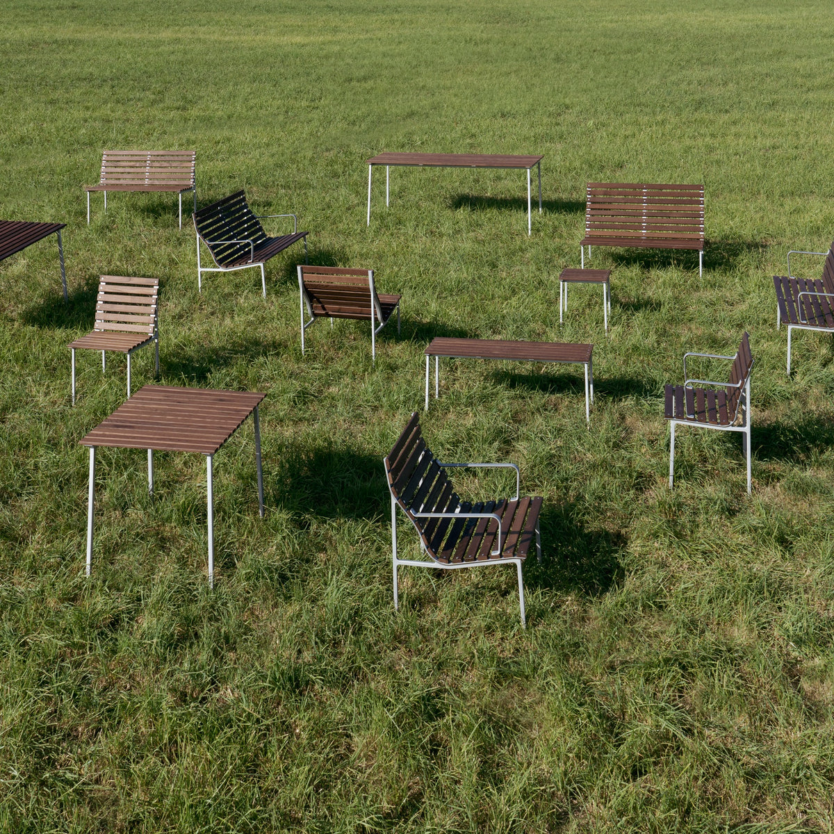 HAY Traverse Lounge Bench Outdoor Bank Esche geölt / Aluminium