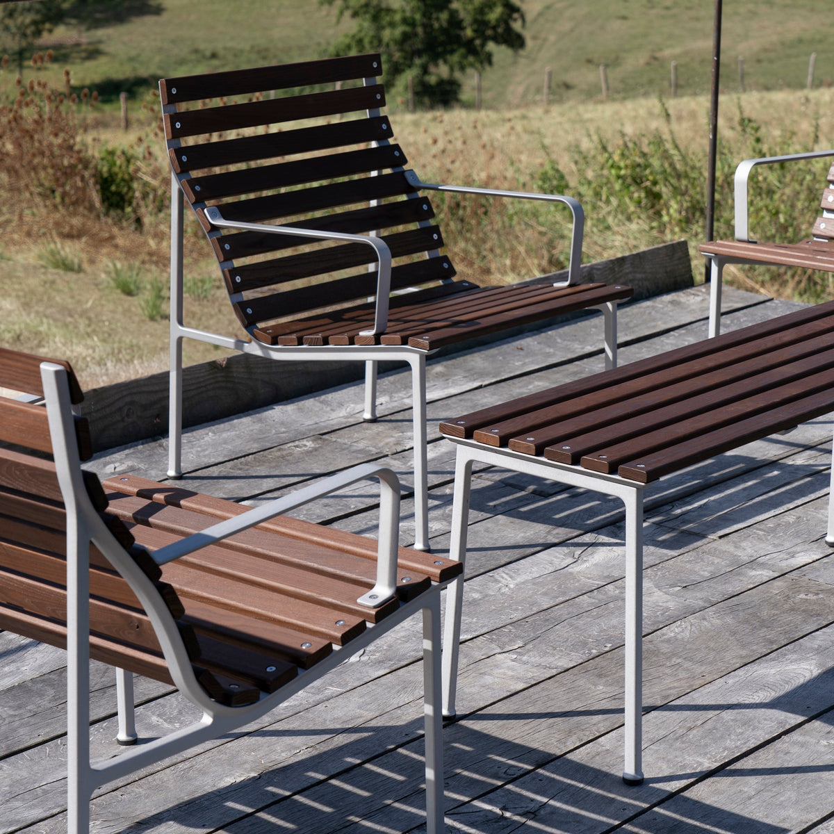 HAY Traverse Lounge Bench Outdoor Bank Esche geölt / Aluminium