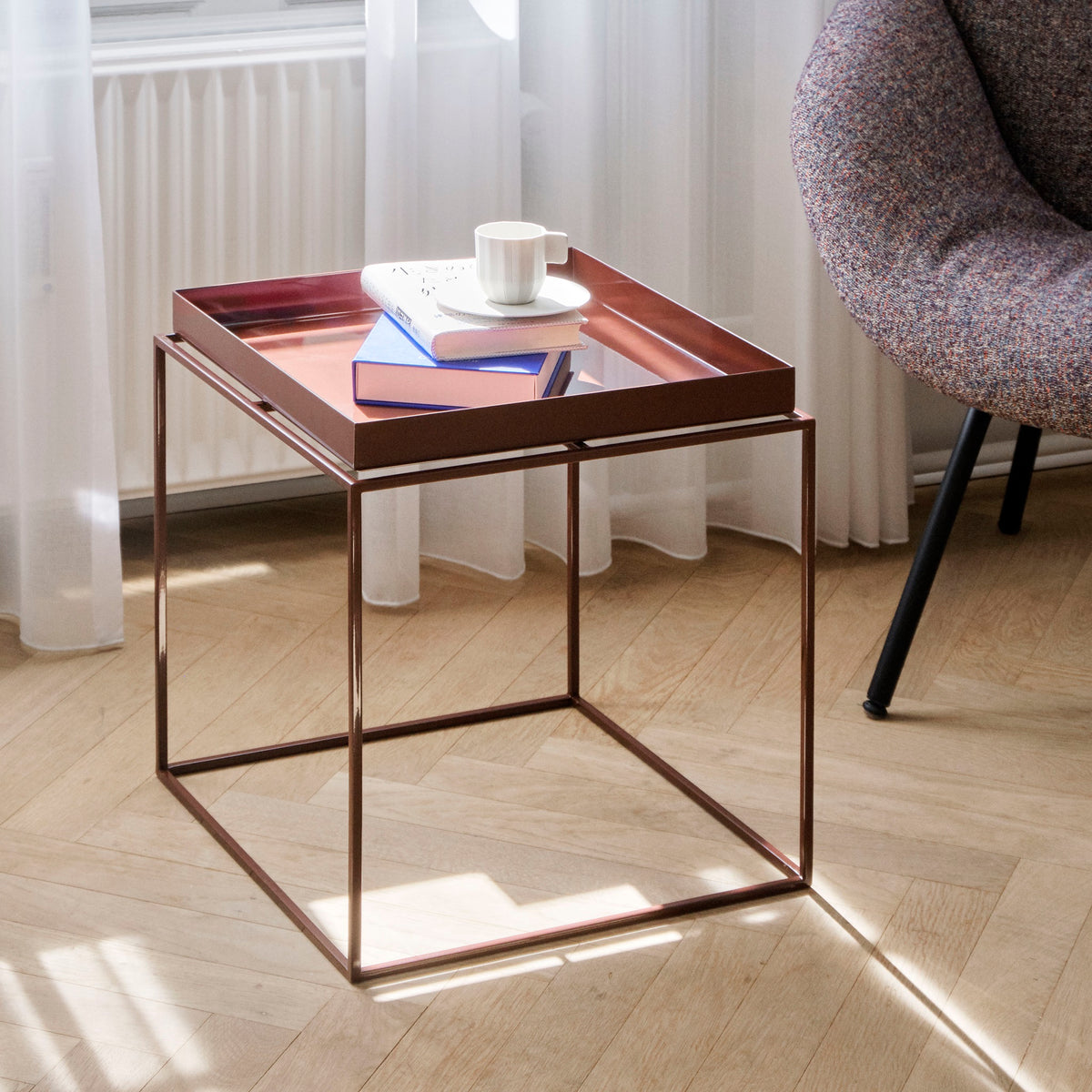 HAY Tray Table M Beistelltisch medium aus Metall Tablett abnehmbar