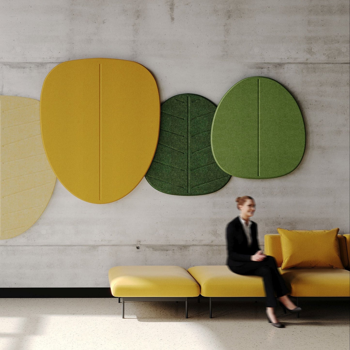 Bejot Alberi Wall IN wandmontiertes Akustikpaneel Blattform Schallabsorber