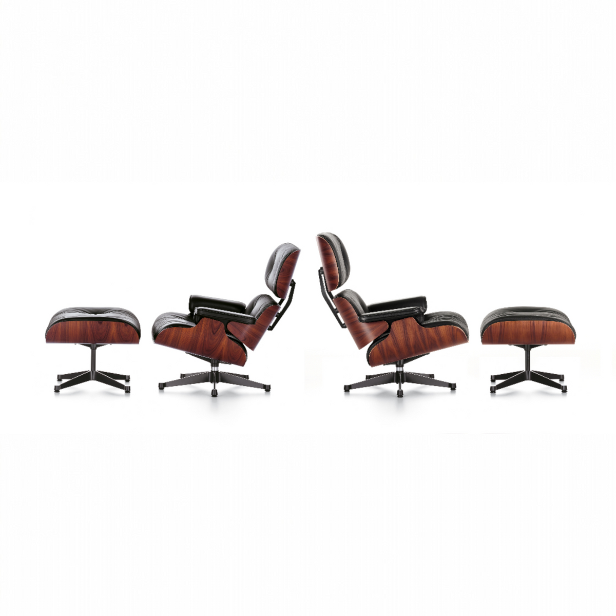 Vitra Eames Lounge Chair & Ottoman Relax-Sessel mit Hocker Stoff / Leder