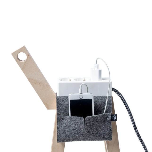 Njustudio Stromer 3fach Steckdose weiß Strommöbel mit Satteltasche